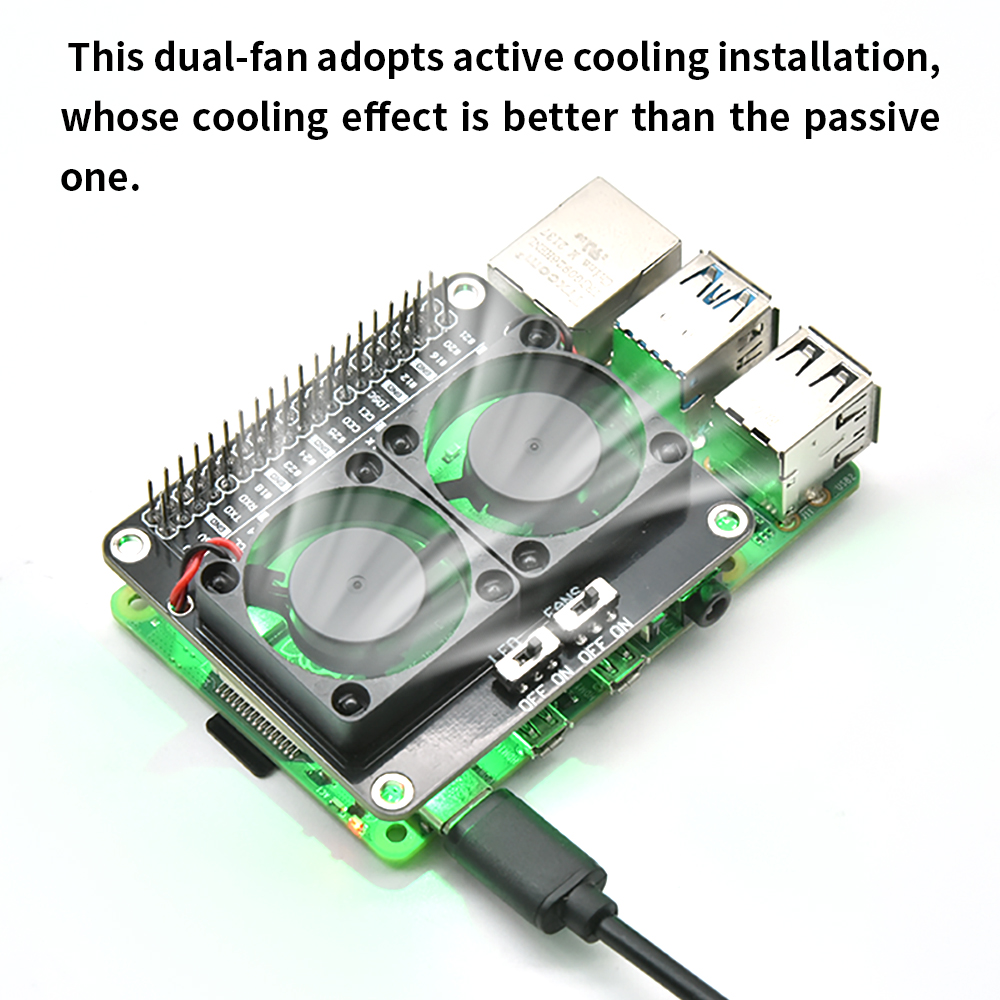 Raspberry Pi Water Cooling Kit - Podwójna osłona wentylatora chłodzącego RPI z