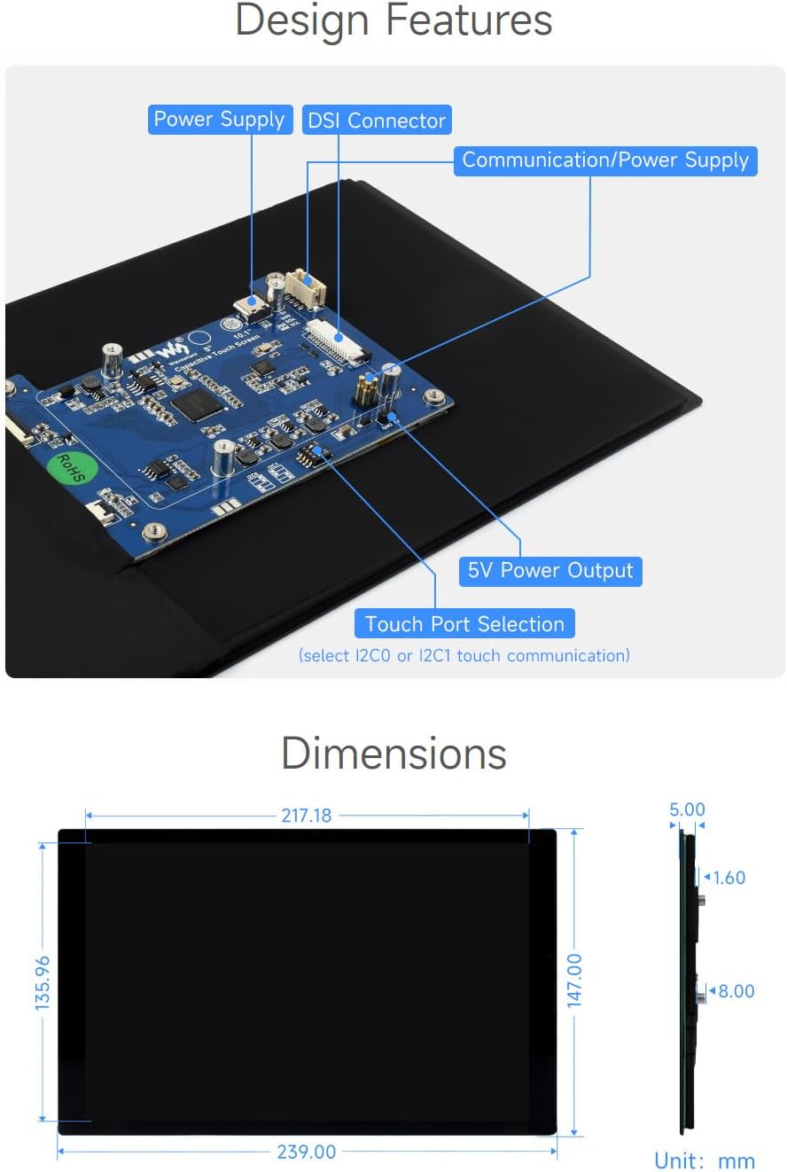 Waveshare 10,1-calowy pojemnoś – Raspberry Pi 10.1 Inch Capacitive Touch Screen Ips recenzja i cena